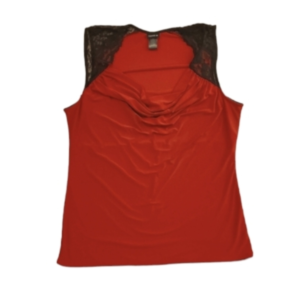Red with black lace tank torrid size 2 (18-20)